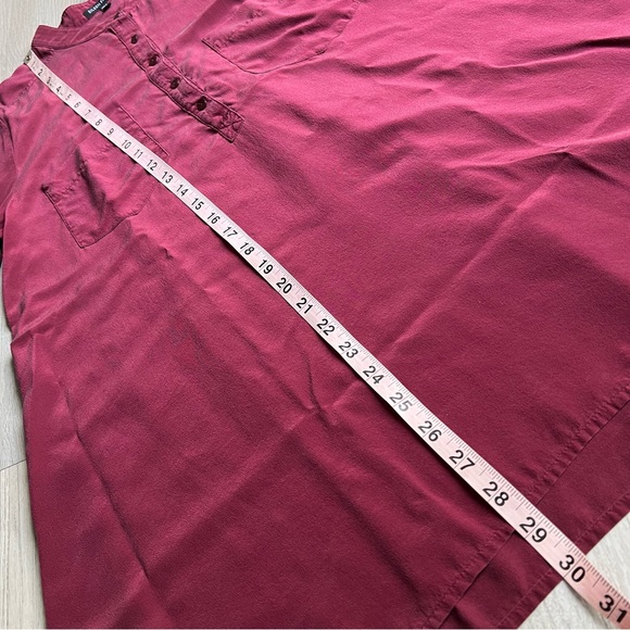 Eileen Fisher Silk Small Burgundy/Maroon Blouse Shirt - Picture 13 of 16